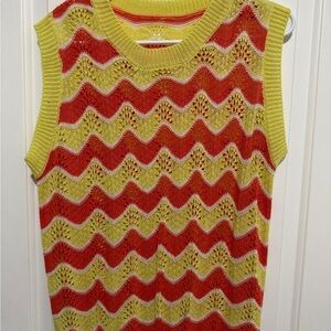 Colorful Wave Pattern Sleeveless Sweater